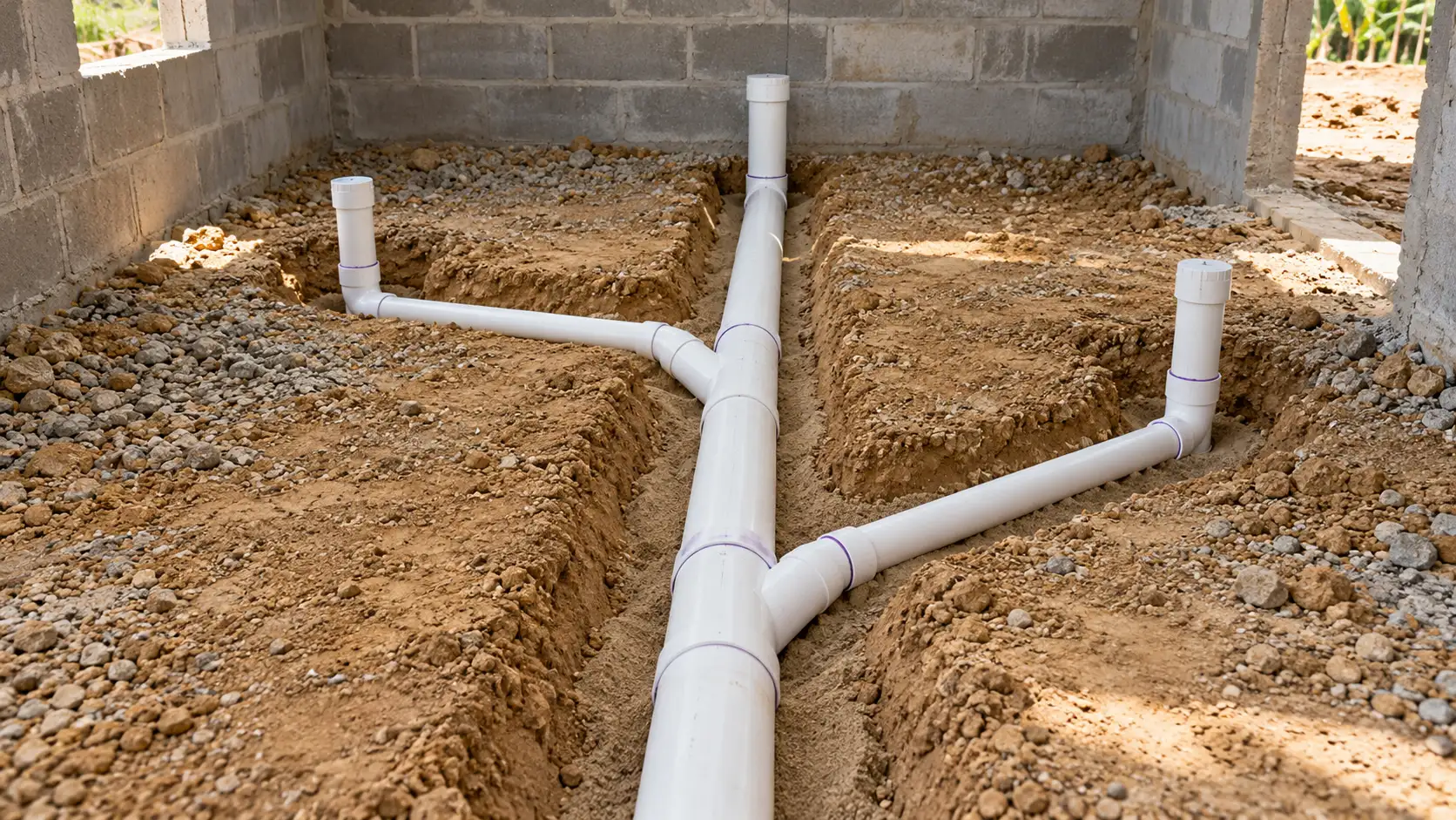 Tuberías y construcción en el oeste de Puerto Rico